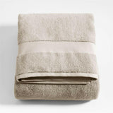 Organic Turkish Cotton Taupe Bath Sheet.