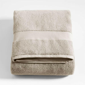 Organic Turkish Cotton Taupe Bath Sheet.