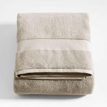 Organic Turkish Cotton Taupe Bath Sheet.
