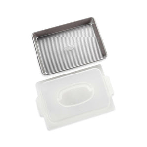 USA Pan Pro Line Non-Stick Rectangular Cake Pan with Lid.