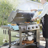 Black-Handled 4-Piece Barbecue Tool Set.