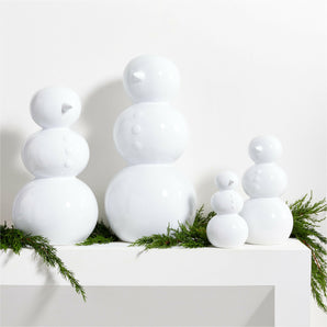 White Ceramic Snowman Large