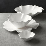 White Ruffle 11" Small Bowl.