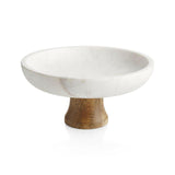 Wood and Marble Footed Fruit Bowl