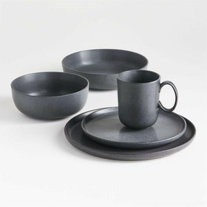 Wren Matte Dark Grey Low Bowl.