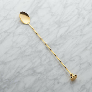 Bar Spoon With Muddler Gold