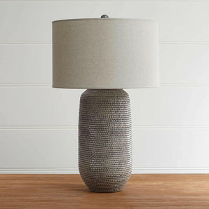 Cane Grey Ceramic Table Lamp