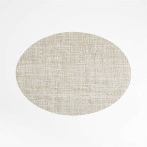Oval Crepe Neutral Easy-Clean Vinyl Placemat