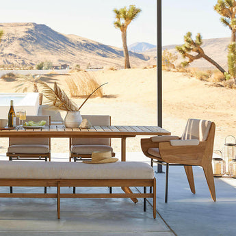 Kinney Teak Wood Outdoor Dining Side Chair with Cushion.