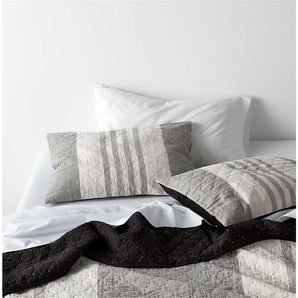 Laurentis Ink Black Crinkle Stripe King Quilt.