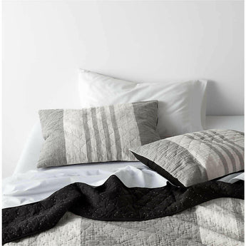 Laurentis Ink Black Crinkle Stripe King Sham.