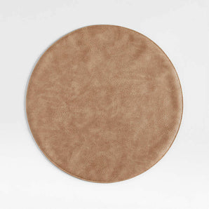 Maxwell Round Sand Brown Easy-Clean Placemat