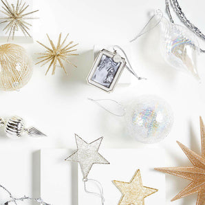 Gold Tinsel Star Christmas Tree Ornament
