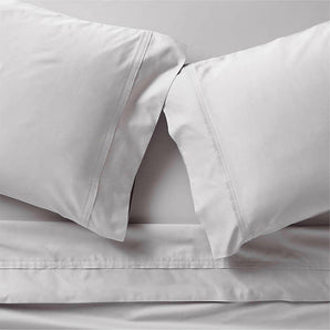 Organic 400 Thread Count Sateen Dove Pillow Cases King, Set of 2.