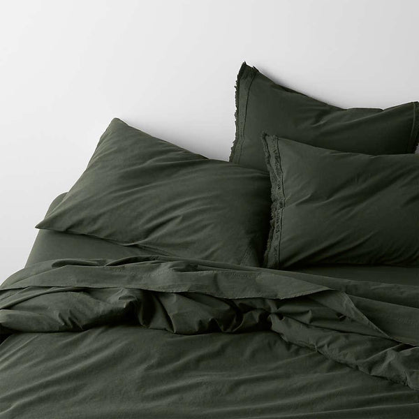 Organic Cotton Ficus Green King Bed Sheet Set.