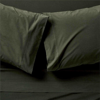 Organic Cotton Ficus Green King Bed Sheet Set.