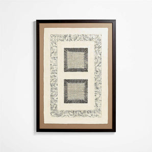 'Papel con Cuadrados' Framed Paper Wall Art by Julio Laja Chichicaxtle