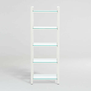 Pilsen White Bookcase with Glass Shelves