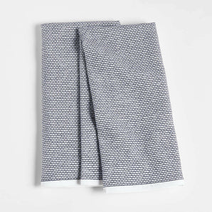 Textured Terry Indigo Organic Cotton Dish Towels, Set of 2.