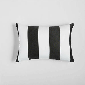 Black Cabana Stripe Outdoor Pillow