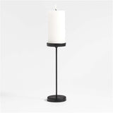 Tepes Matte Black Pillar Candle Holder 10".