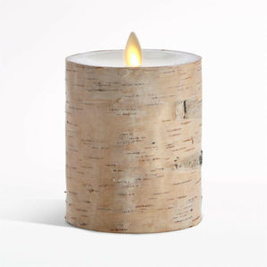 White Birch Flameless Pillar Candle.