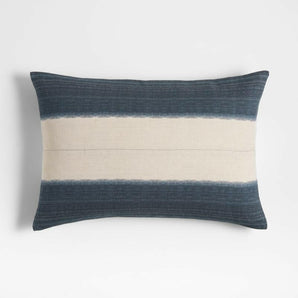Littoral 22"x15" Two-Tone Navy Pillow with Down-Alternative Insert.