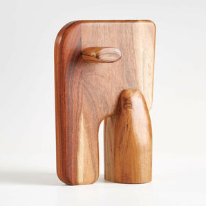 Abstract Wood Elephant Sculpture