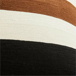 Shinola Michigan 18" Black Embroidered Pillow Cover with Down-Alternative Insert