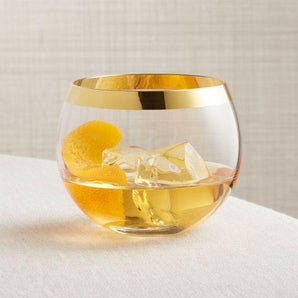Pryce Gold Rocks Glass.