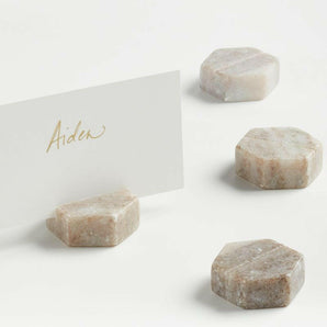 Marble Place Card Holders/Cheese Markers, Set of 4.