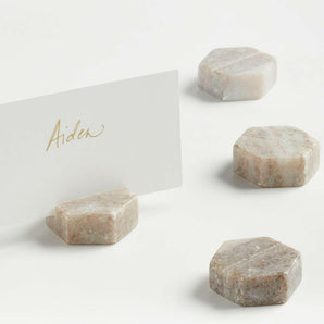 Marble Place Card Holders/Cheese Markers, Set of 4