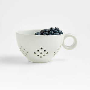 Matte White Berry Colander Mug