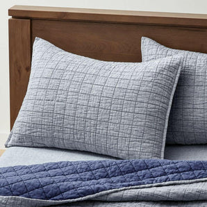 Blue Belgian Flax Linen Quilt.