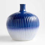 Tunise Blue and White Reactive Glaze Vase 12".