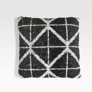 Artun 20" Sq. Geometric Black Outdoor Pillow.