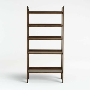 Tate Walnut Wide Bookcase.