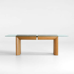 Emma Wood and Glass-Top Dining Table