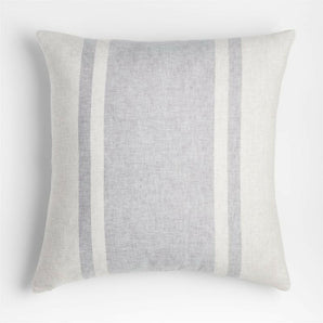 Jackie 23" Grey Linen Pillow with Down-Alternative Insert by Leanne Ford
