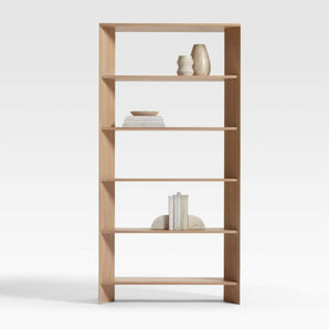 Terrazza Natural Oak 5-Shelf Bookcase.