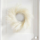 Faux White Pampas Grass Wreath 28".
