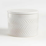 Fern White Ceramic Canister