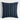 Cliff 23" Blue Pinstripe Linen Pillow with Feather-Down Insert.