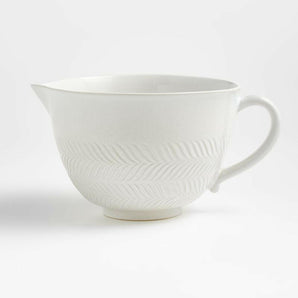 Fern White Ceramic Batter Bowl