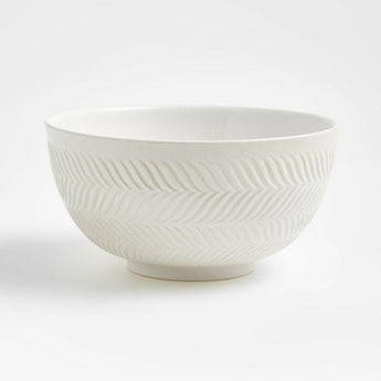 Fern White Ceramic Mixing Bowl.