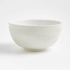 Fern White Ceramic Mixing Bowl