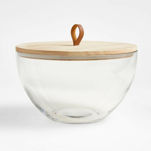 Tomos Glass Bowl with Wood Lid.