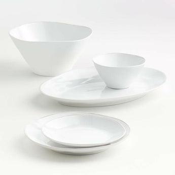 Marin White Outdoor Melamine Dinner Plate.