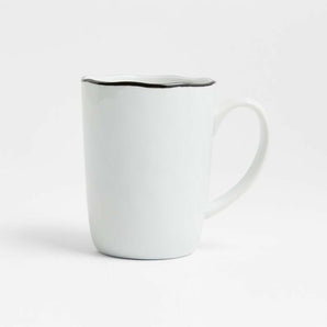 Mercer Black Rim Porcelain Mug.