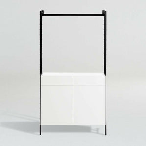 Flex Modular Closed Storage Cabinet with Clothing Bar.